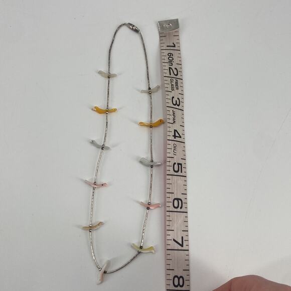 Vintage bezel Native American Zuni bird fetish necklace - Picture 2 of 3